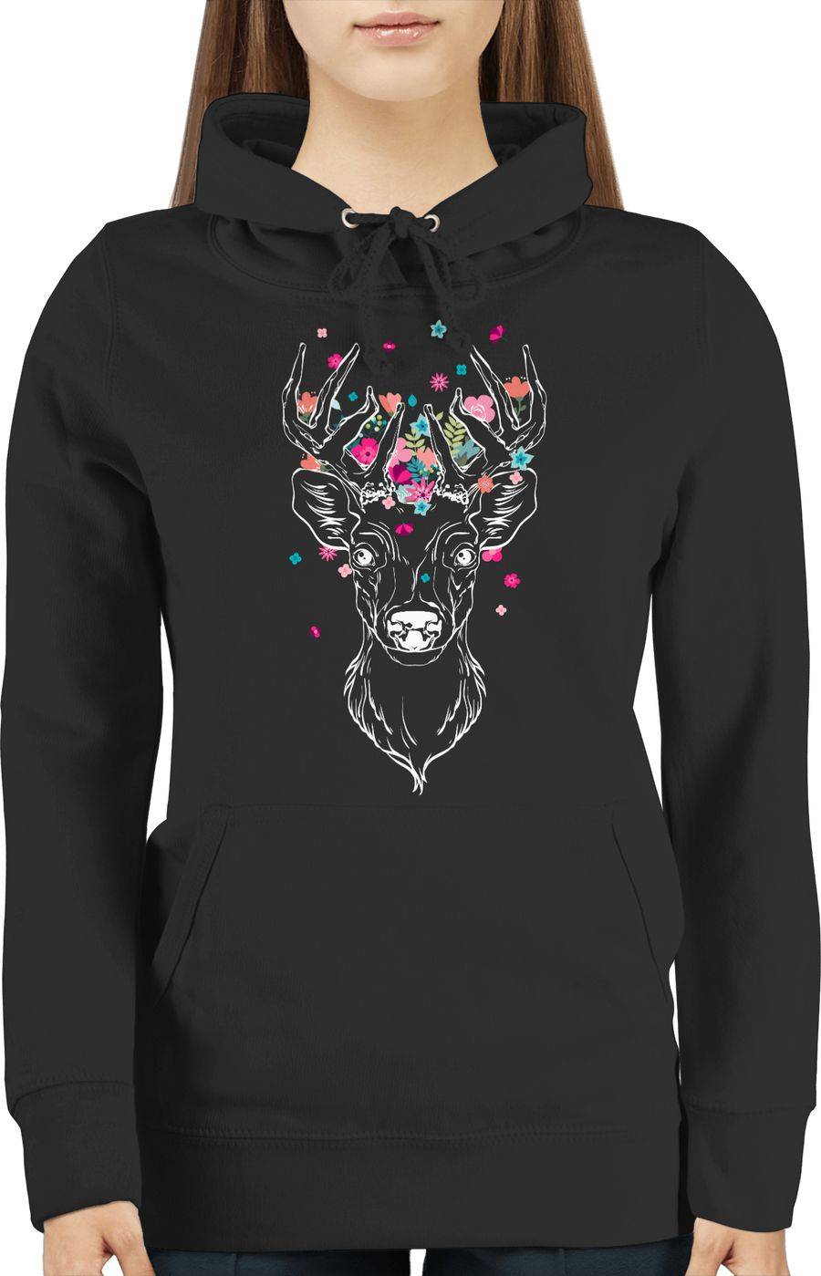 Shirtracer Hirsch Mit Kleinen Blumen - Weiß Shirts & Mehr Shirtracer