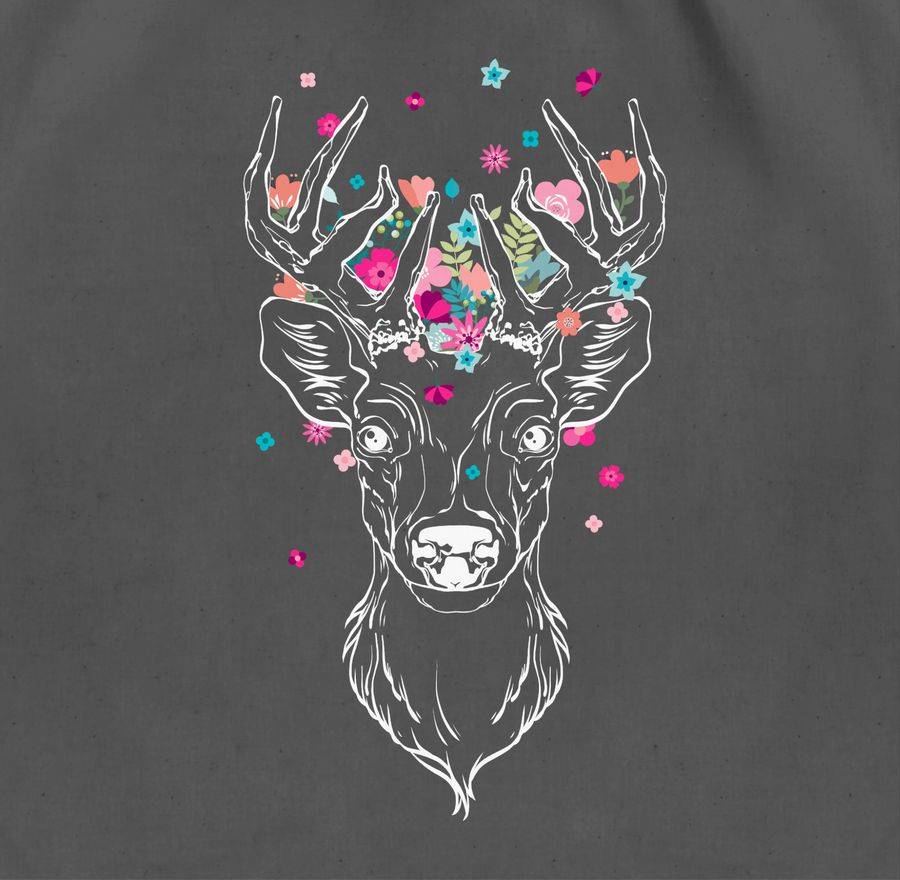 Shirtracer Hirsch Mit Kleinen Blumen - Weiß Shirts & Mehr Shirtracer