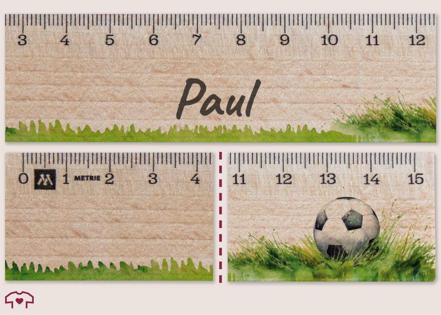 Shirtracer Holzlineal Mit Fußball Motiv Personalisiert Mit Namen Tolles Geschenk Zur Einschulung Jungen Shirtracer