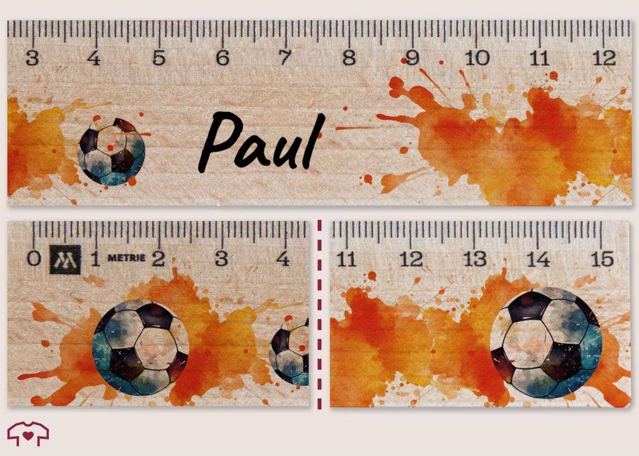 Shirtracer Holzlineal Mit Namen Und Fußball Motiv - Ideal Für Die Grundschule - Geschenk Zur Einschulung Shirtracer