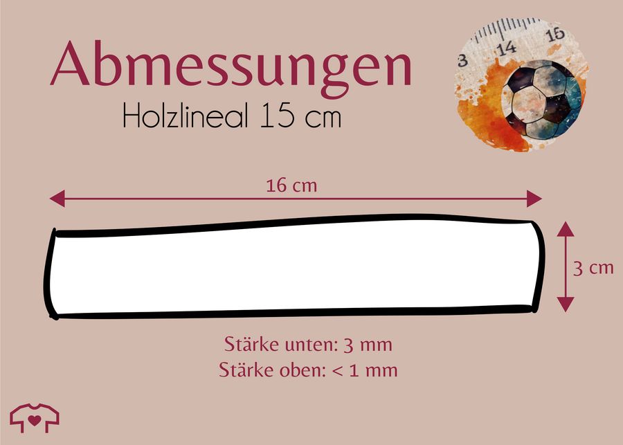 Shirtracer Holzlineal Mit Namen Und Fußball Motiv - Ideal Für Die Grundschule - Geschenk Zur Einschulung Shirtracer