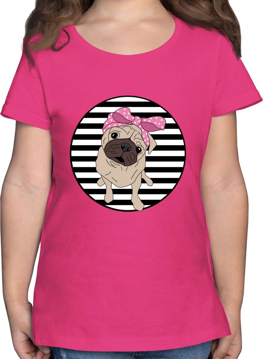 Shirtracer Hund mit rosa Tuch: T-Shirt Rucksack Shirtracer
