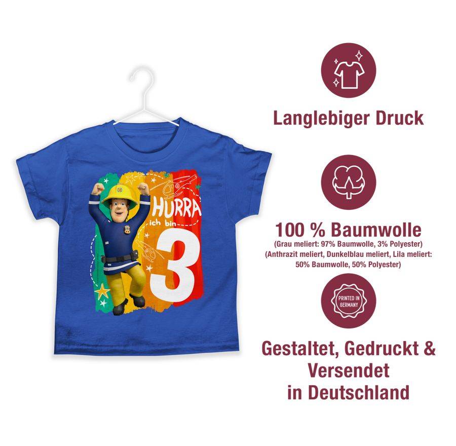 Shirtracer Hurra Ich Bin Drei - Sam Shirts & Mehr Shirtracer