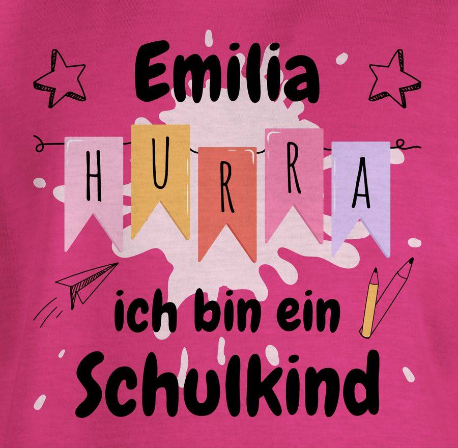 Shirtracer Hurra Ich Bin Ein Schulkind - Rosa Oder Hellblau - Schwarz Shirts & Mehr Shirtracer