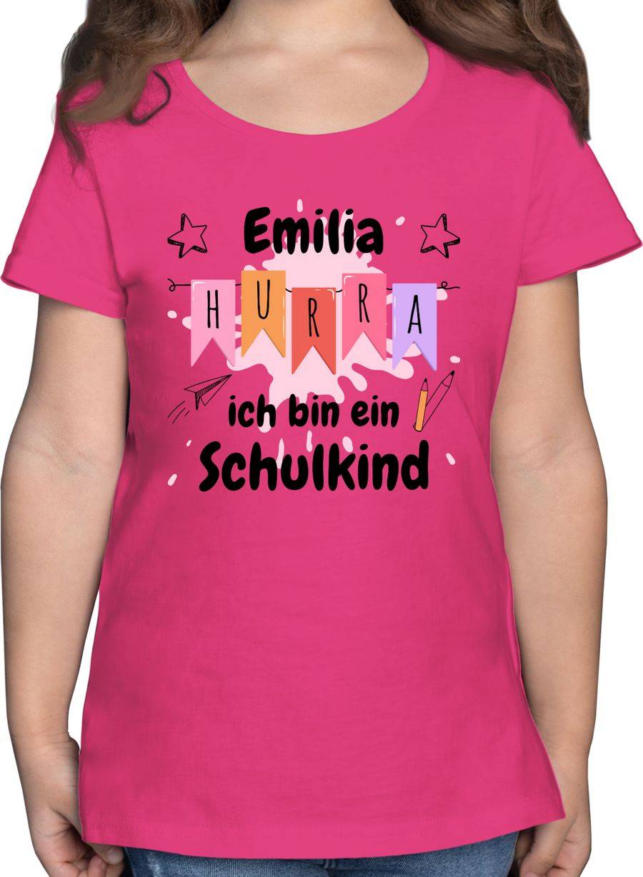 Shirtracer Hurra Ich Bin Ein Schulkind - Rosa Oder Hellblau - Schwarz Shirts & Mehr Shirtracer