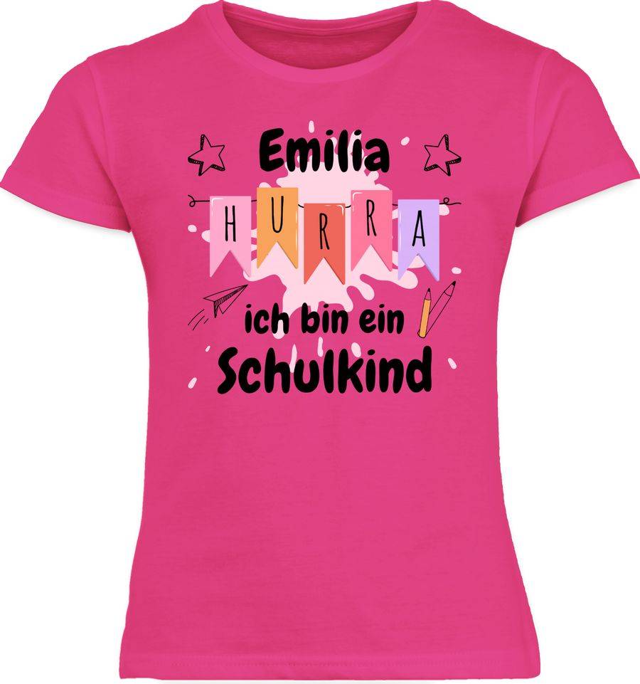 Shirtracer Hurra ich bin ein Schulkind - rosa oder hellblau - schwarz Shirts & Mehr Shirtracer