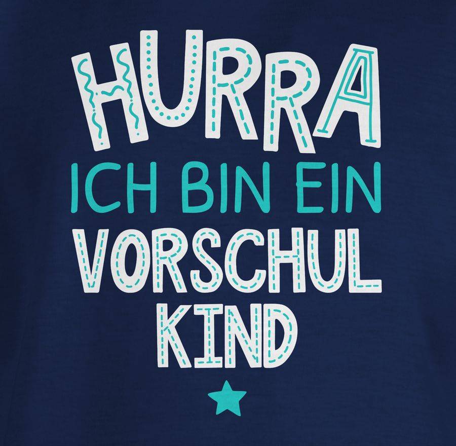 Shirtracer Hurra Ich Bin Ein Vorschulkind Türkis Weiß: T-Shirt Rucksack Shirtracer