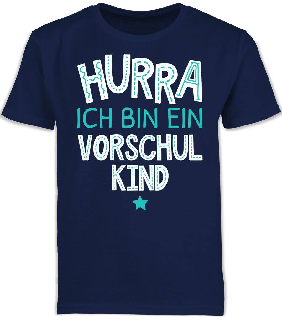 Shirtracer Hurra ich bin ein Vorschulkind türkis weiß: T-Shirt Rucksack Shirtracer