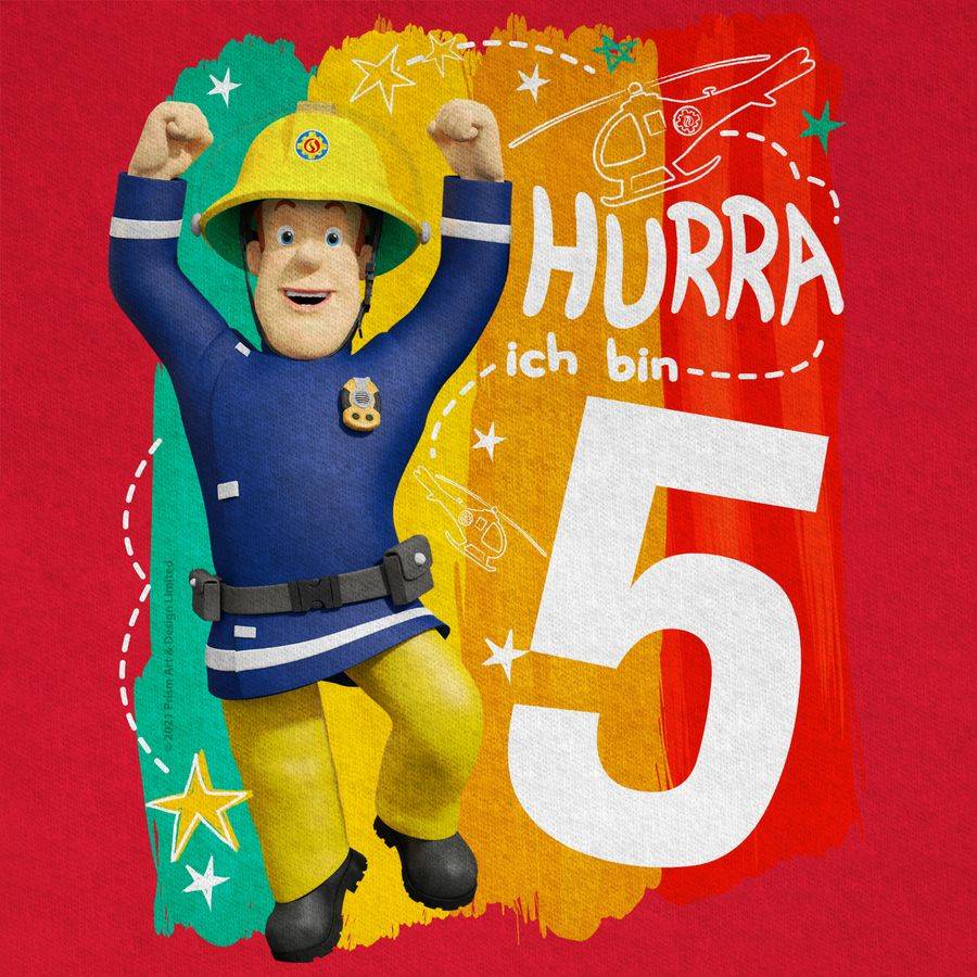 Shirtracer Hurra Ich Bin Fünf - Sam: T-Shirt Turnbeutel Shirtracer