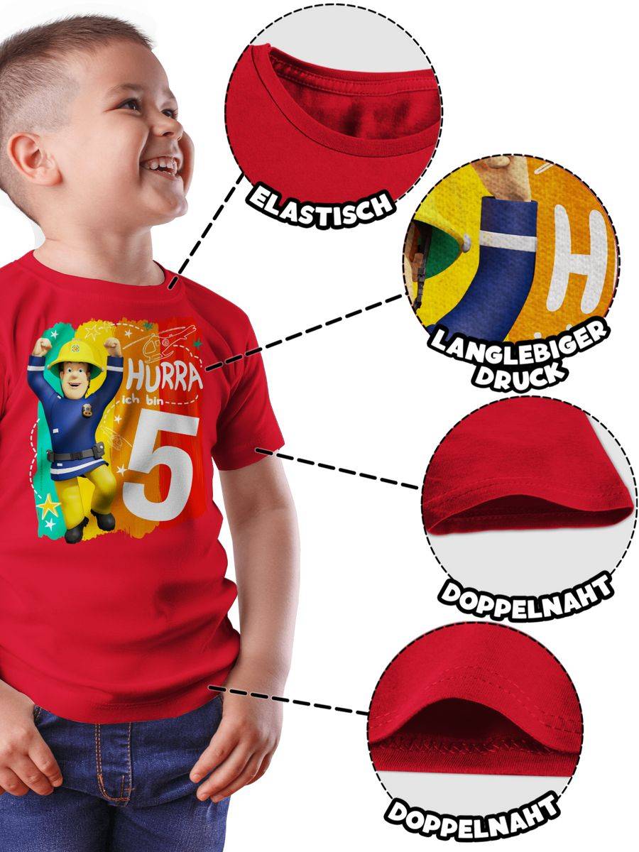 Shirtracer Hurra Ich Bin Fünf - Sam: T-Shirt Turnbeutel Shirtracer