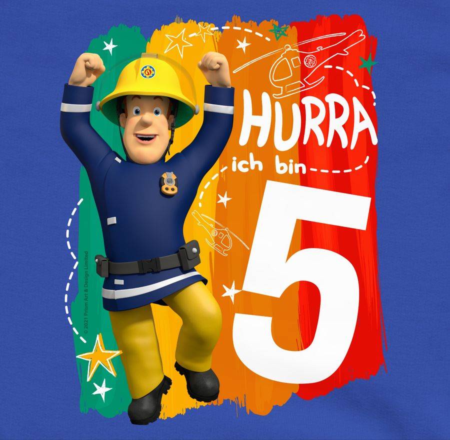 Shirtracer Hurra Ich Bin Fünf - Sam: T-Shirt Turnbeutel Shirtracer