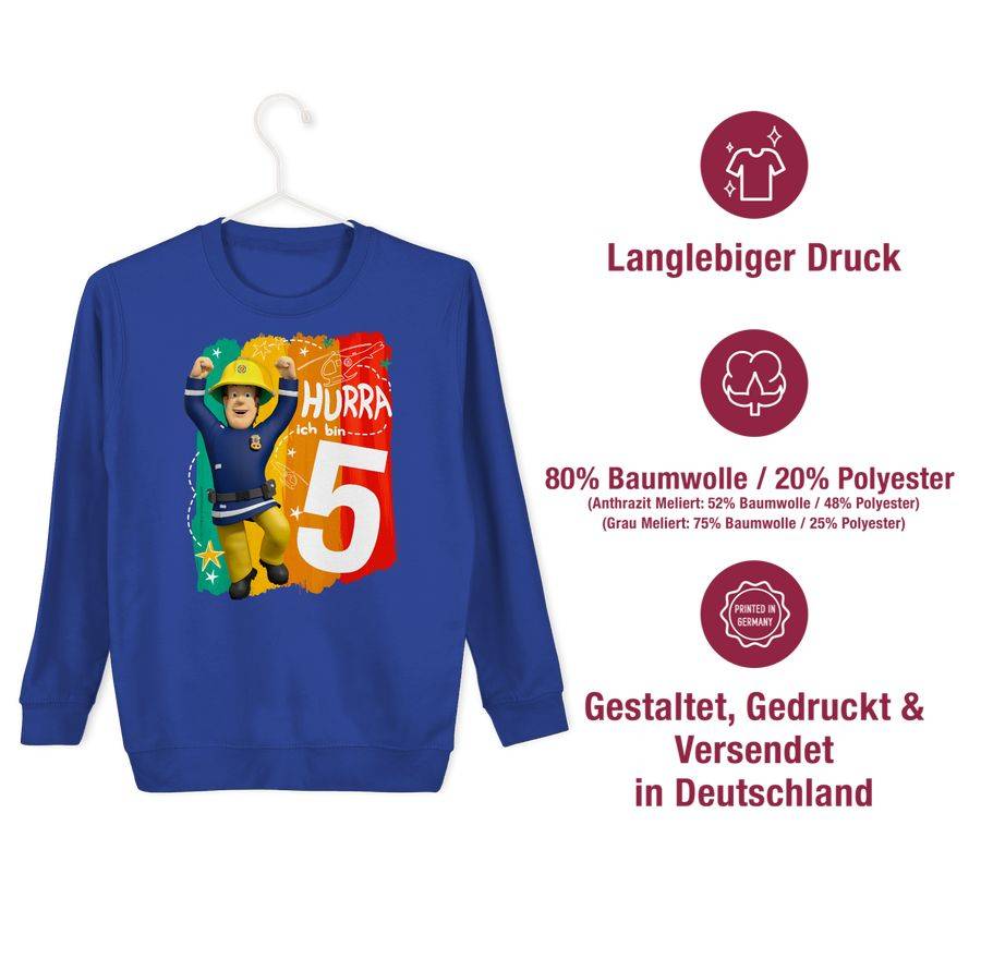 Shirtracer Hurra Ich Bin Fünf - Sam: T-Shirt Turnbeutel Shirtracer