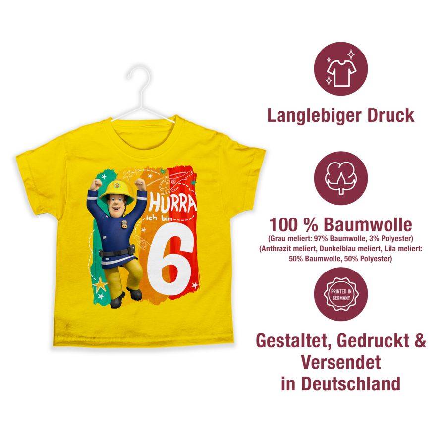 Shirtracer Hurra Ich Bin Sechs - Sam: Tshirt Rucksack Shirtracer