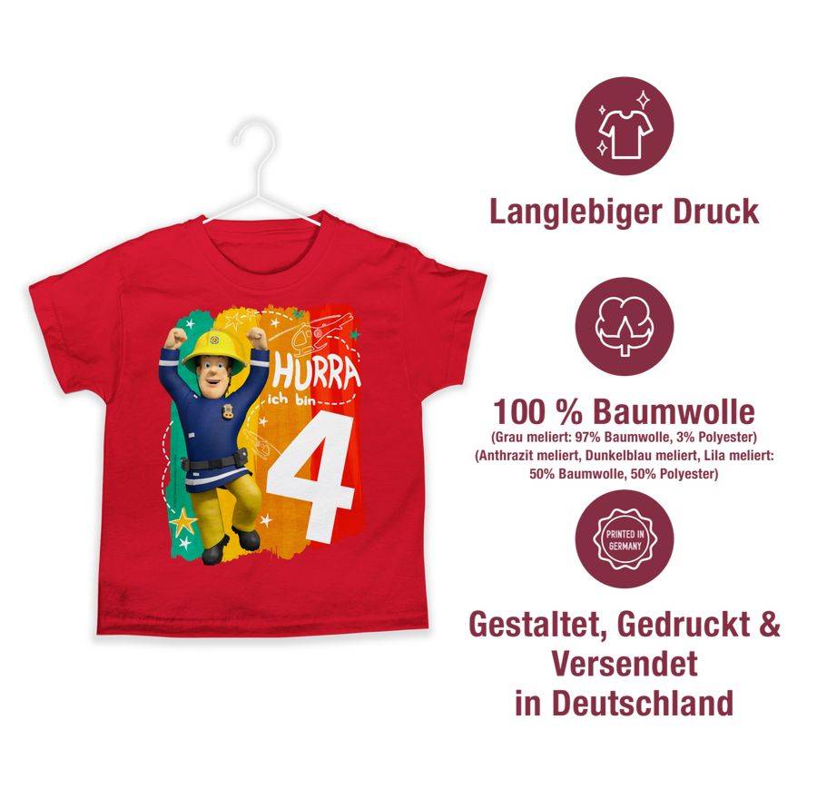 Shirtracer Hurra Ich Bin Vier - Sam Shirts & Mehr Shirtracer