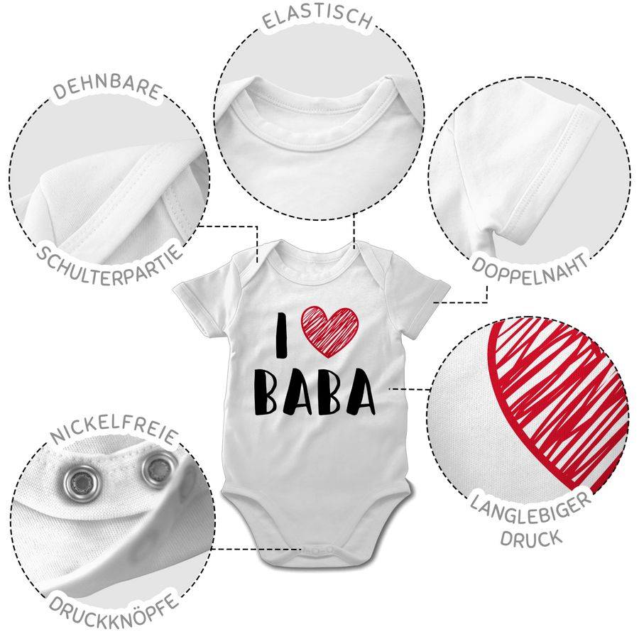 Shirtracer I Love Baba: Tshirt Turnbeutel Shirtracer