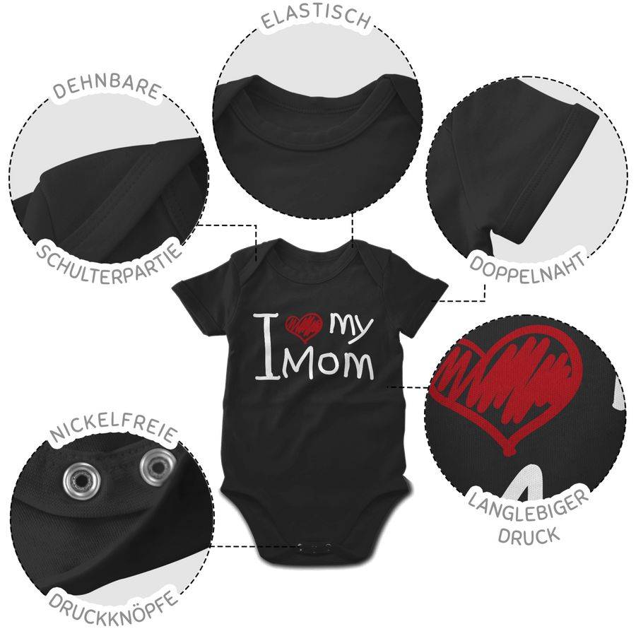Shirtracer I Love My Mom Quer Weiß Shirts & Mehr Shirtracer