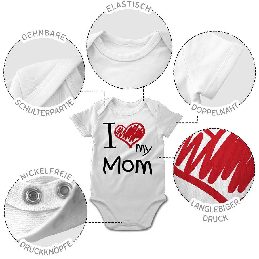 Shirtracer I Love My Mom Schwarz Shirts & Mehr Shirtracer