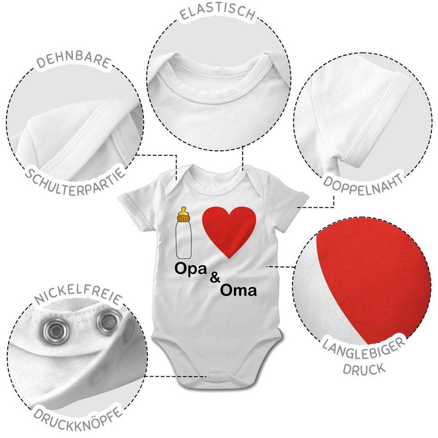 Shirtracer I Love Opa Und Oma Nuckelflasche Shirts & Mehr Shirtracer
