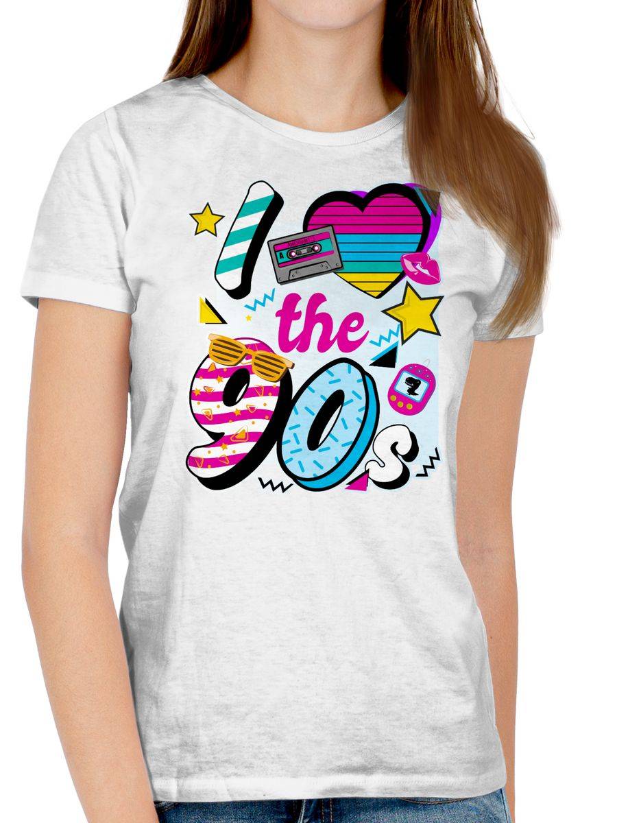 Shirtracer I Love The 90s Bunt: T-Shirt Turnbeutel Shirtracer