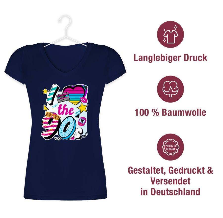 Shirtracer I Love The 90s Bunt: T-Shirt Turnbeutel Shirtracer