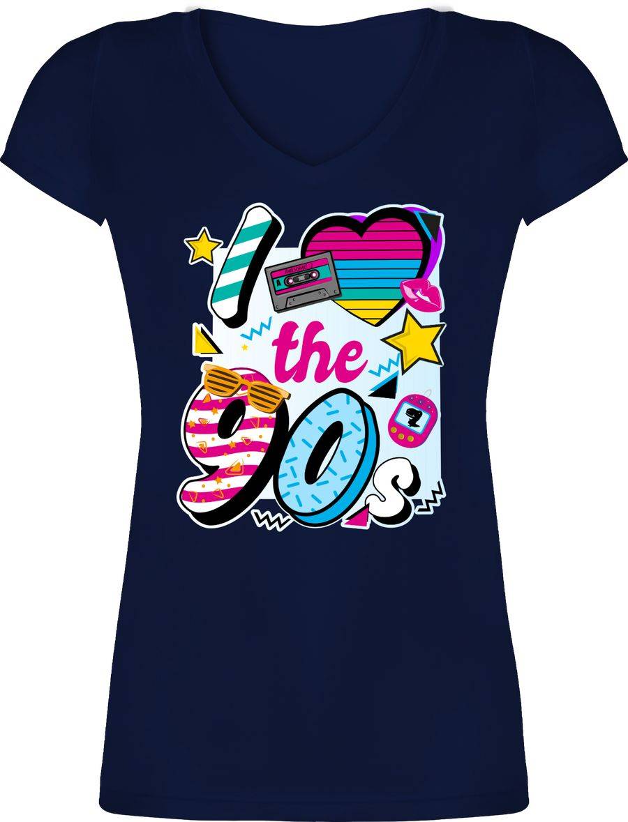 Shirtracer I love the 90s bunt: T-Shirt Turnbeutel Shirtracer