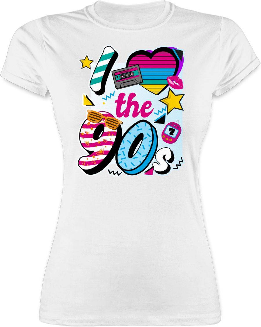 Shirtracer I love the 90s bunt: T-Shirt Turnbeutel Shirtracer