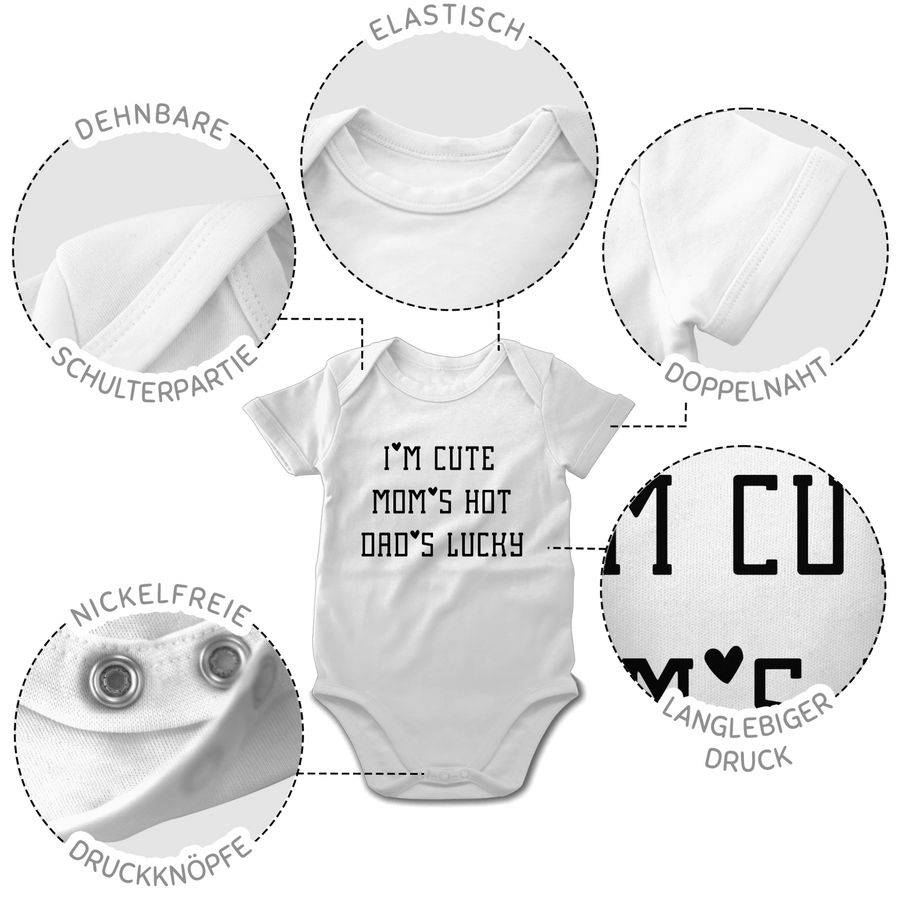 Shirtracer I'm Cute Mom Is Hot Dad Is Lucky Shirts & Mehr Shirtracer
