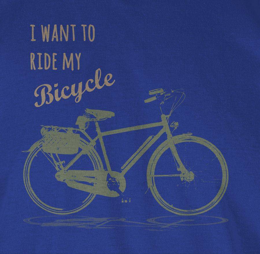 Shirtracer I Want To Ride My Bicycle: T-Shirt Turnbeutel Shirtracer