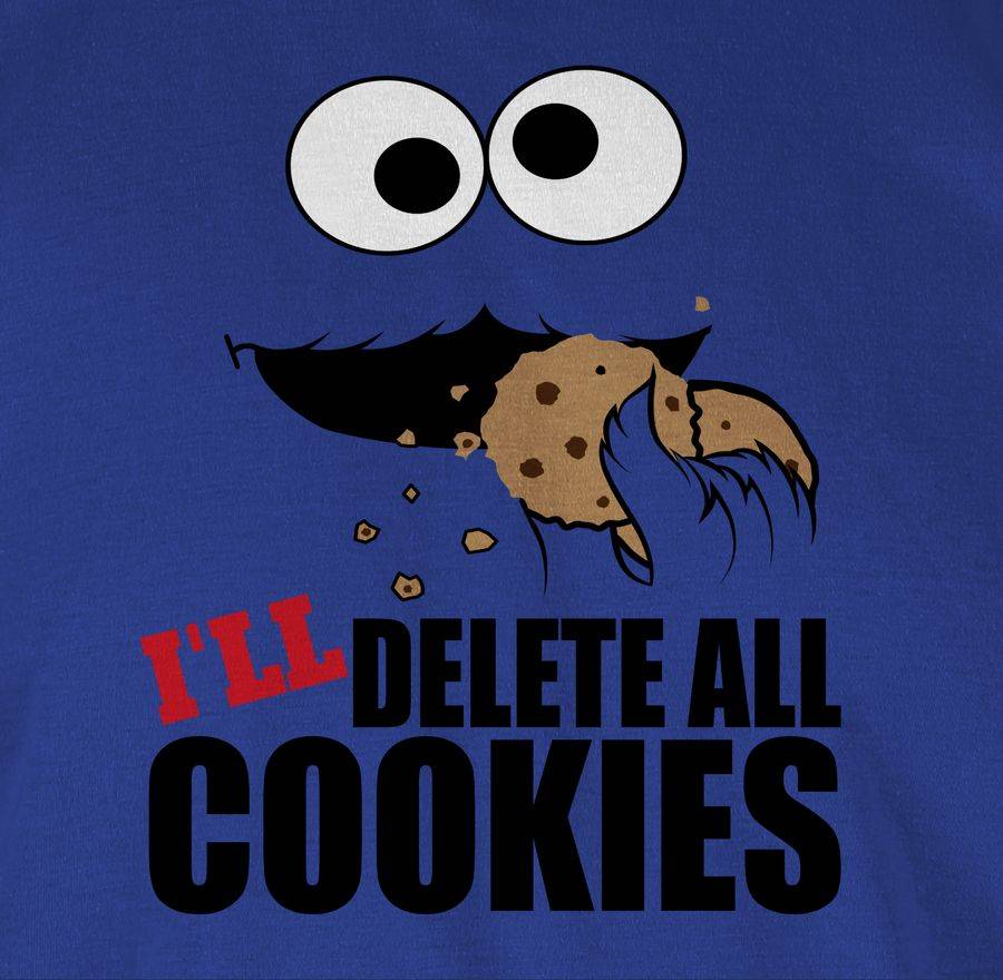 Shirtracer I Will Delete All Cookies Keks-Monster: T-Shirt Turnbeutel Shirtracer