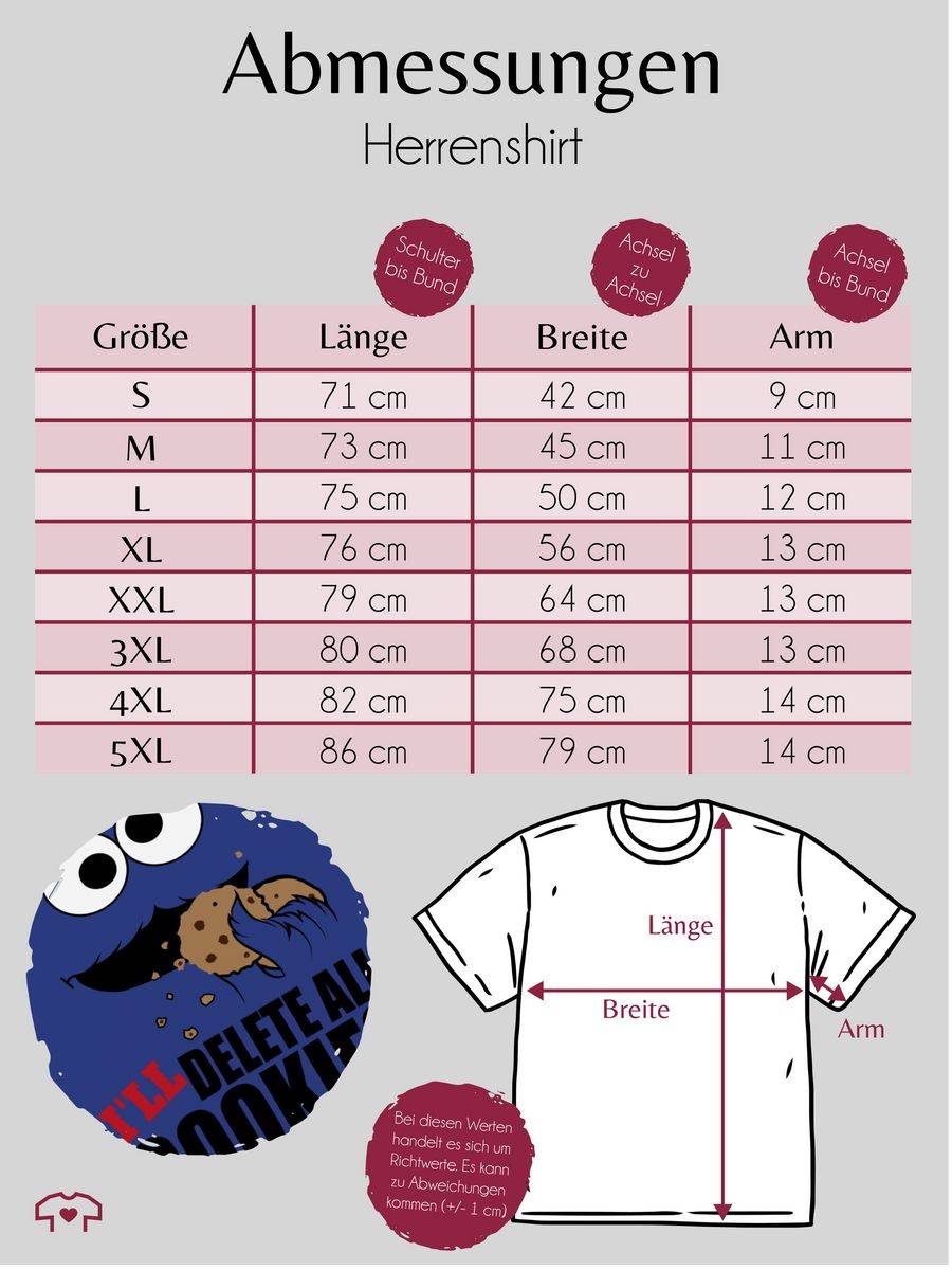Shirtracer I Will Delete All Cookies Keks-Monster: T-Shirt Turnbeutel Shirtracer