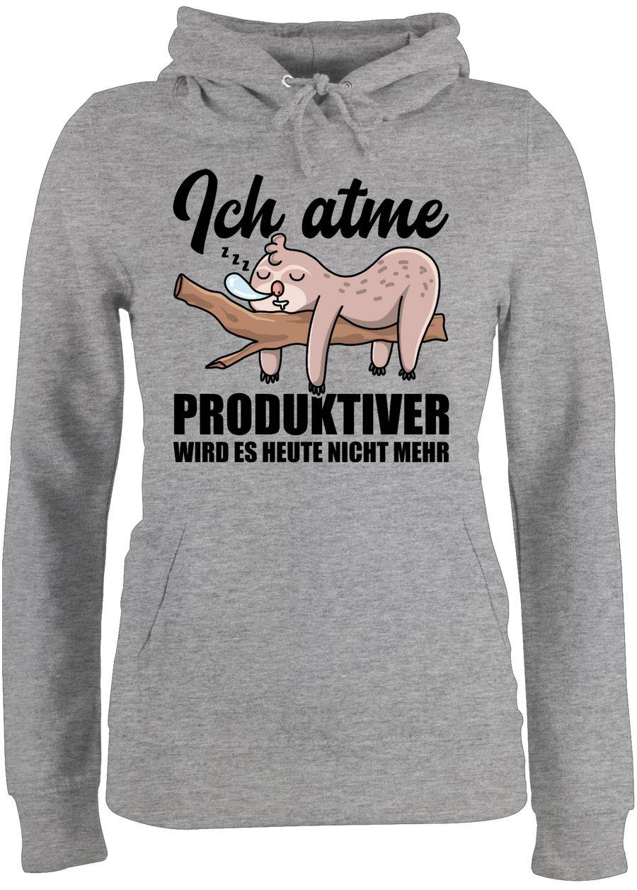 Shirtracer Ich atme! Produktiver wird es heute nicht mehr - Mit Faultier: T-Shirt Turnbeute Shirtracer