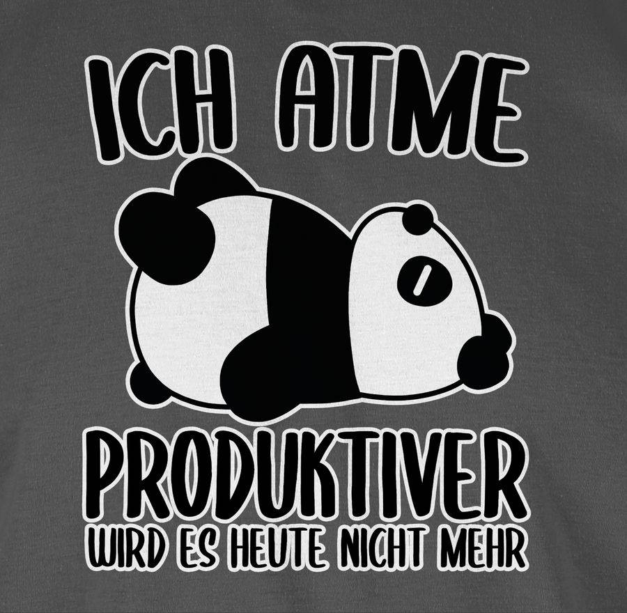 Shirtracer Ich Atme Produktiver Wird Es Nicht Mehr Mit Panda - Weiß: T-Shirt Turnbeutel Shirtracer