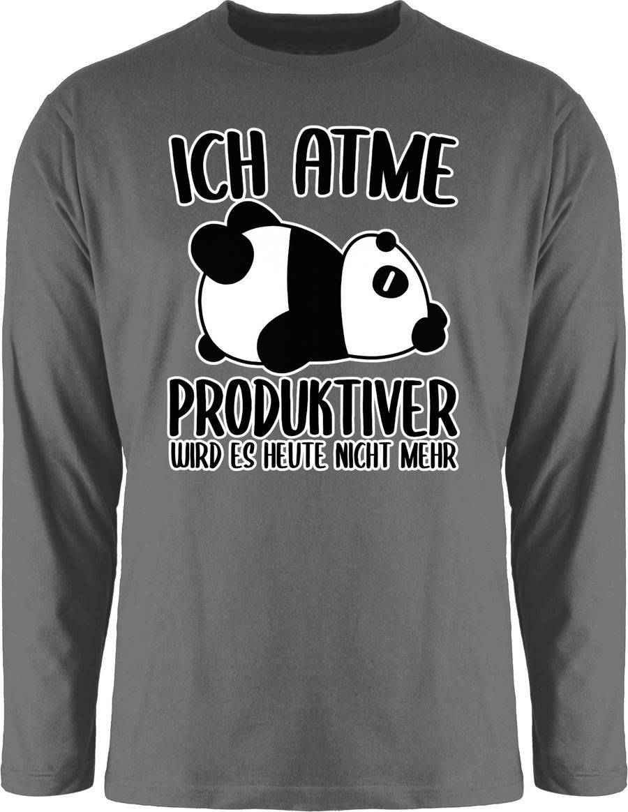 Shirtracer Ich atme produktiver wird es nicht mehr mit Panda - weiß: T-Shirt Turnbeutel Shirtracer