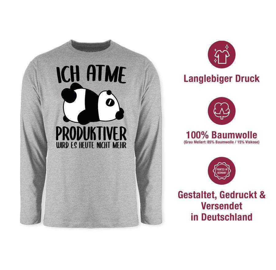 Shirtracer Ich Atme Produktiver Wird Es Nicht Mehr Mit Panda - Schwarz Shirts & Mehr Shirtracer