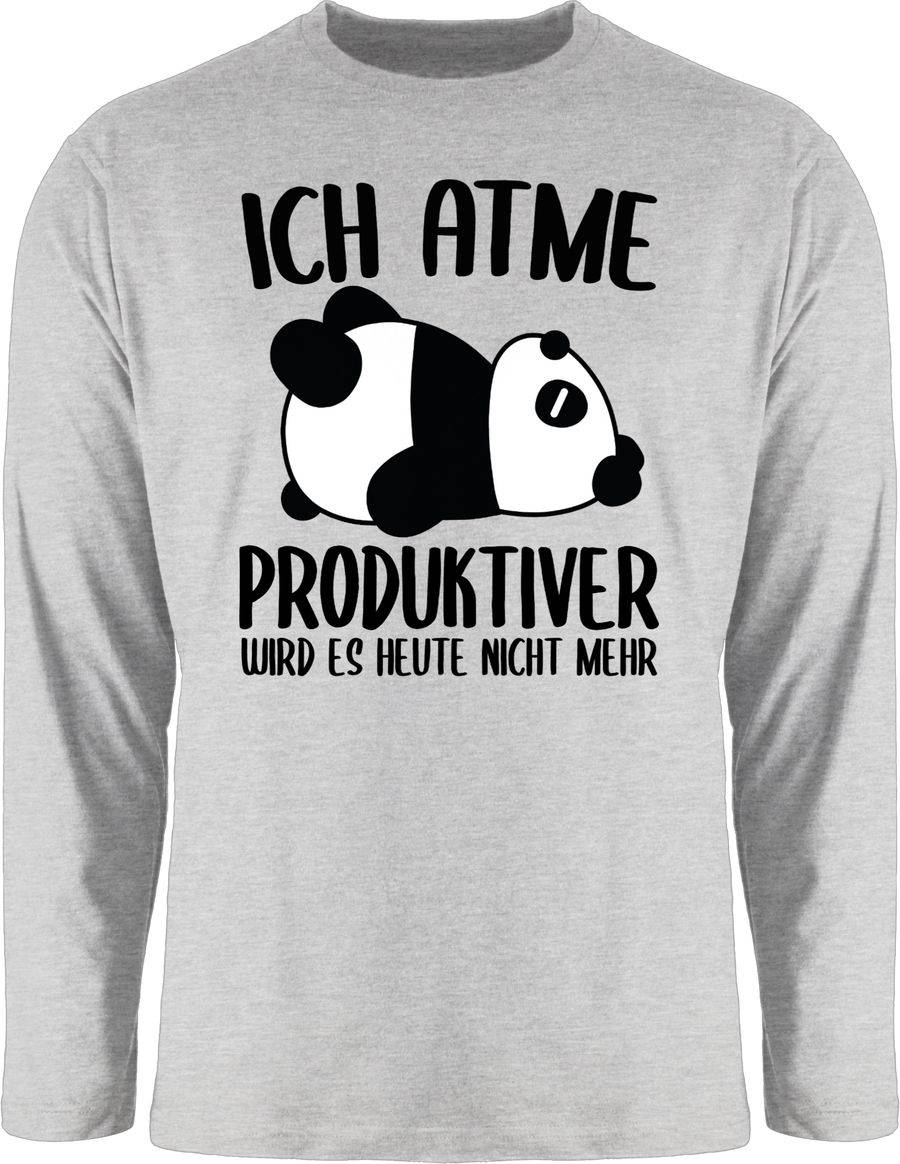 Shirtracer Ich atme produktiver wird es nicht mehr mit Panda - schwarz Shirts & Mehr Shirtracer
