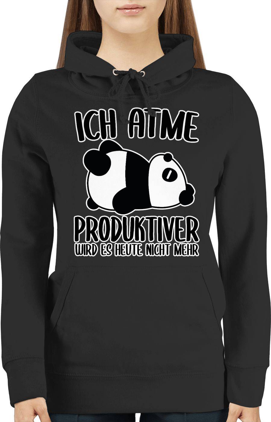 Shirtracer Ich Atme Produktiver Wird Es Nicht Mehr Mit Panda - Weiß: T-Shirt Turnbeutel Shirtracer