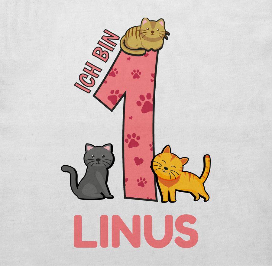 Shirtracer Ich Bin 1 - Name Und Lustige Katzen Bilder Zum Ersten Shirts & Mehr Shirtracer