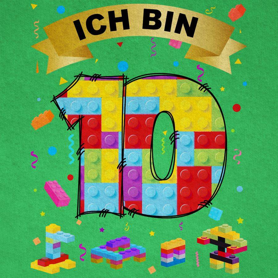 Shirtracer Ich Bin 10 Bausteine: T-Shirt Turnbeutel Shirtracer
