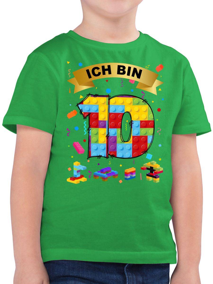 Shirtracer Ich bin 10 Bausteine: T-Shirt Turnbeutel Shirtracer