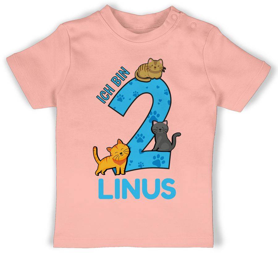 Shirtracer Ich bin 2 - Name und lustige Katzen Bilder zum Zweiten: Tshirt Turnbeutel Shirtracer