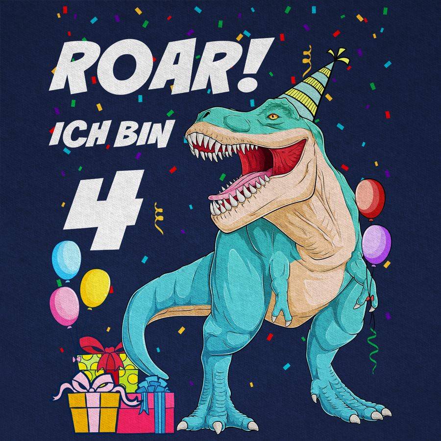 Shirtracer Ich Bin 4 Jahre - T-Rex Dinosaurier Dino: T-Shirt Rucksack Shirtracer
