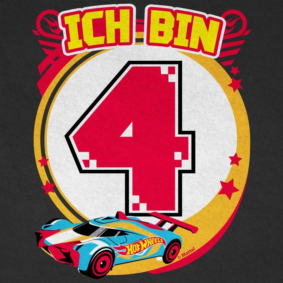 Shirtracer Ich Bin 4 - Rennauto: T-Shirt Turnbeutel Shirtracer