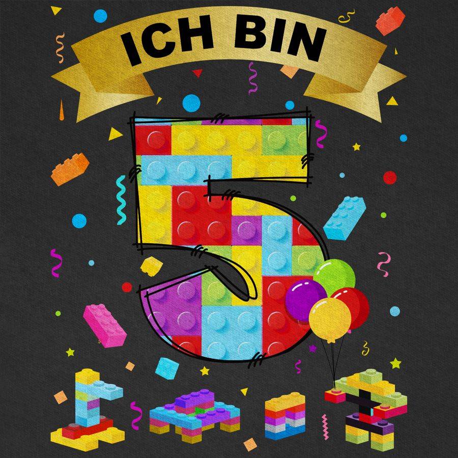 Shirtracer Ich Bin 5 Bausteine: T-Shirt Turnbeutel Shirtracer