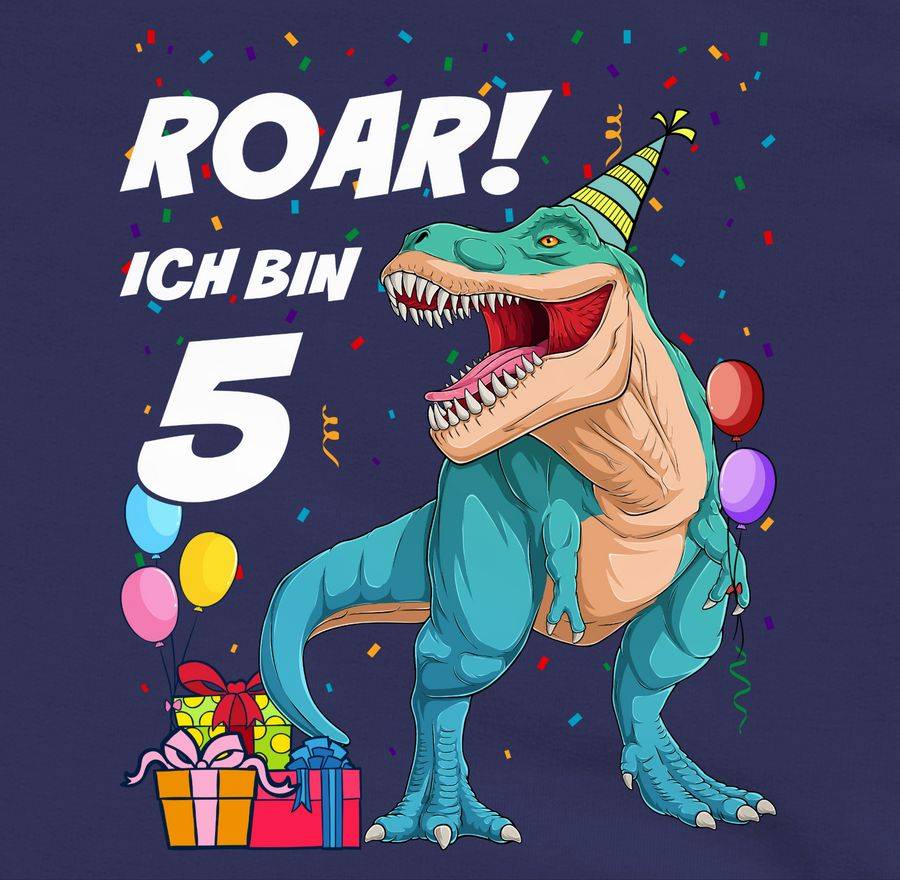 Shirtracer Ich Bin 5 Jahre - T-Rex Dinosaurier Dino: Tshirt Rucksack Shirtracer