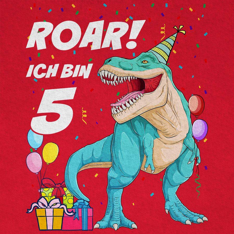 Shirtracer Ich Bin 5 Jahre - T-Rex Dinosaurier Dino: Tshirt Rucksack Shirtracer
