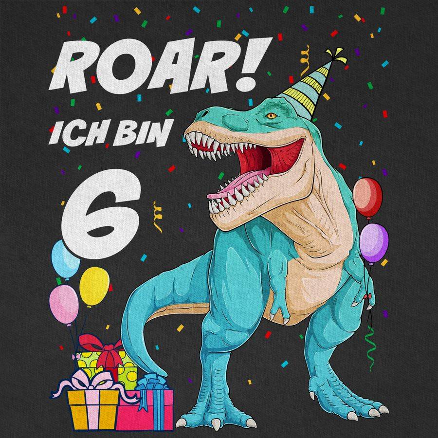 Shirtracer Ich Bin 6 Jahre - T-Rex Dinosaurier Dino: T-Shirt Gym Bag Shirtracer