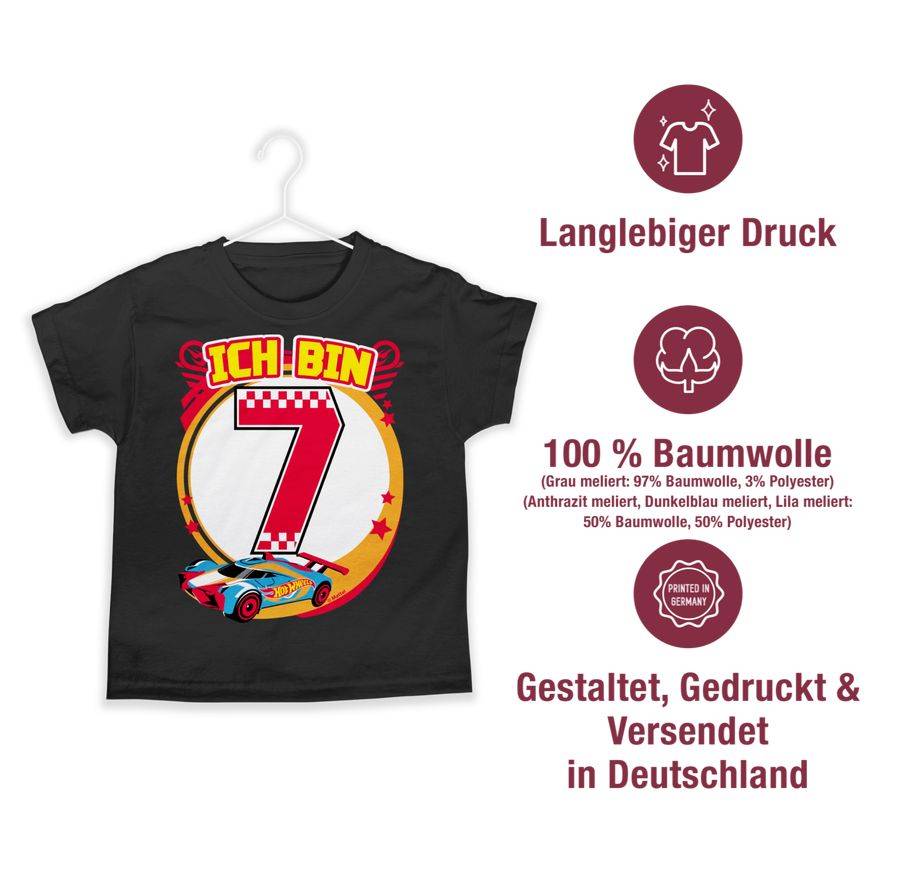 Shirtracer Ich Bin 7 - Rennauto: Tshirt Turnbeutel Shirtracer