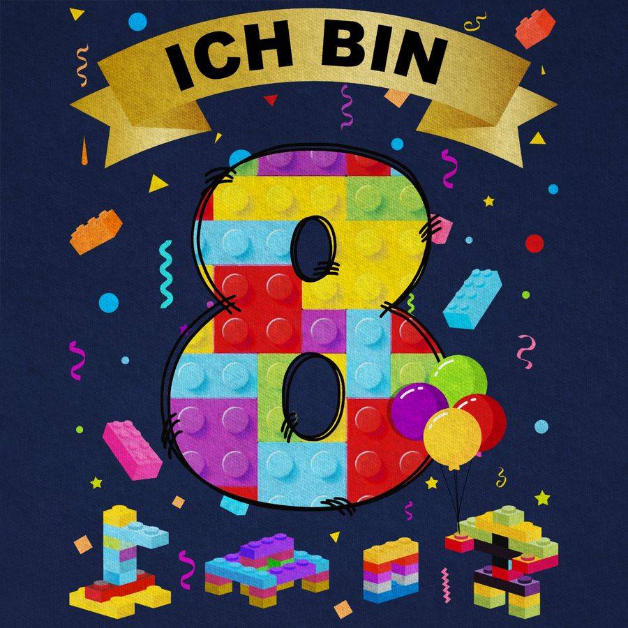 Shirtracer Ich Bin 8 Bausteine: Tshirt Turnbeutel Shirtracer