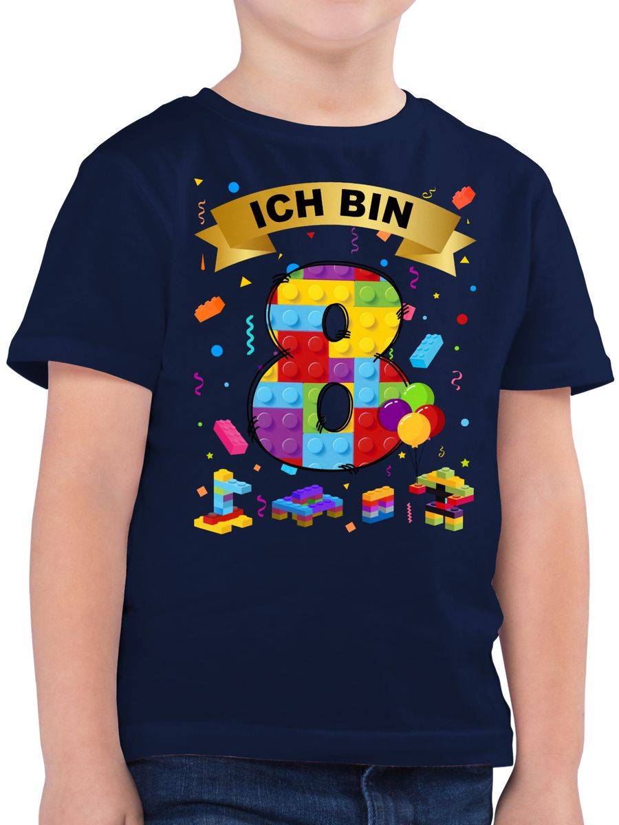 Shirtracer Ich bin 8 Bausteine: Tshirt Turnbeutel Shirtracer