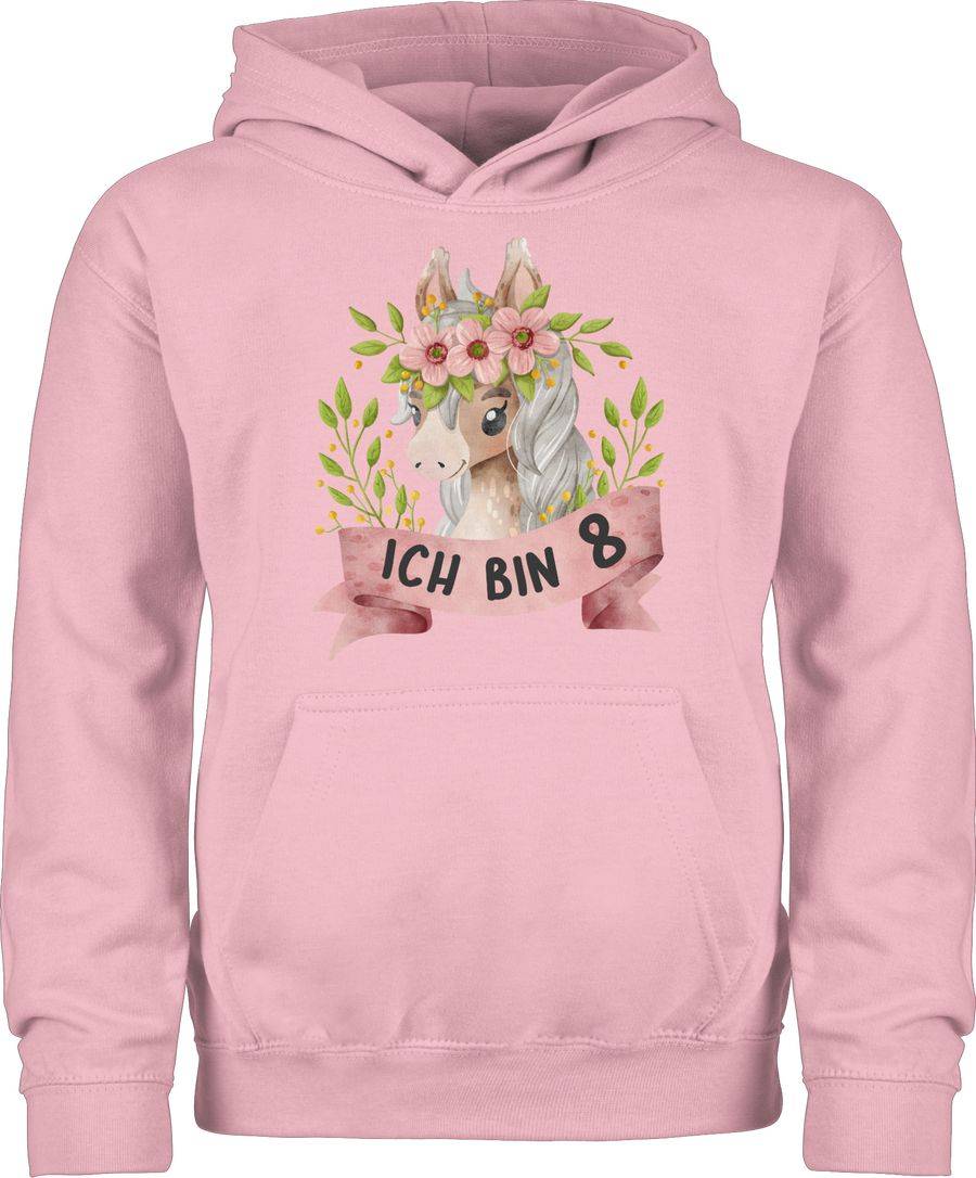 Shirtracer Ich bin acht mit süßem Pferd mit Blumen Shirts & Mehr Shirtracer
